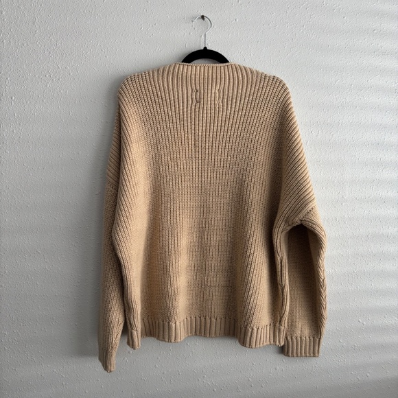 NWT The Knotty Ones Laumes Beige Merino Wool Sweater - Size Medium - Picture 5 of 6